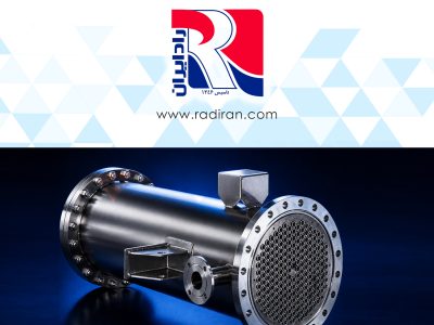 مبدل پوسته‌ و لوله‌ کندانسور آبی رادیران Radiran water-cooled condenser